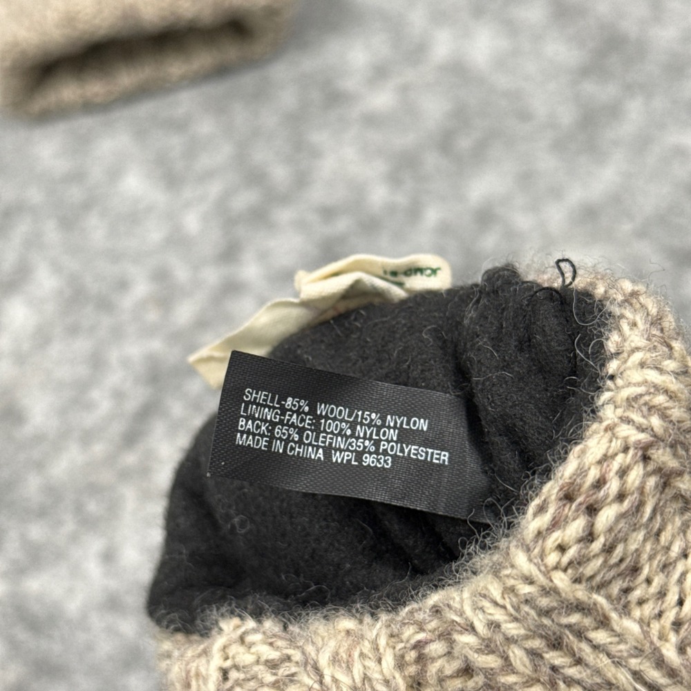J. Crew Smartphone Gloves Wool Blend Oarsman Beige Brown Lined Warm Winter - Picture 5 of 7
